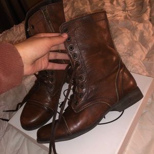 Steve Madden Troopa boot in cognac leat